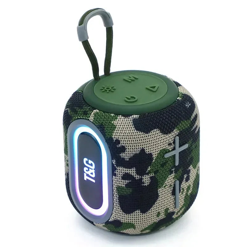 Bluetooth Speaker -Portable BT Speaker Mini Outdoor Subwoofer with TWS/AUX Braided Music Center with Colorful Light for Parties Mobile Phones