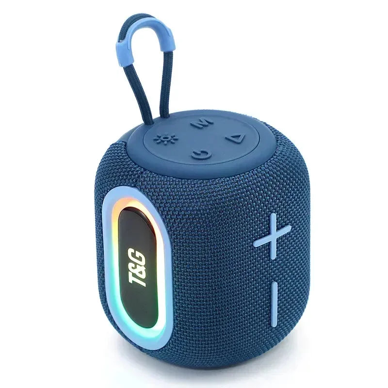 Bluetooth Speaker -Portable BT Speaker Mini Outdoor Subwoofer with TWS/AUX Braided Music Center with Colorful Light for Parties Mobile Phones