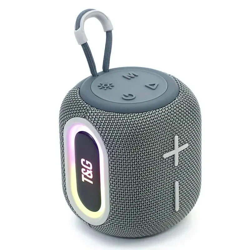 Bluetooth Speaker -Portable BT Speaker Mini Outdoor Subwoofer with TWS/AUX Braided Music Center with Colorful Light for Parties Mobile Phones