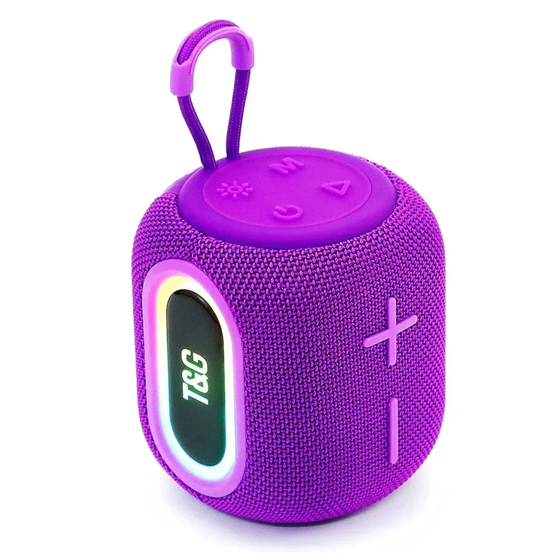 Bluetooth Speaker -Portable BT Speaker Mini Outdoor Subwoofer with TWS/AUX Braided Music Center with Colorful Light for Parties Mobile Phones