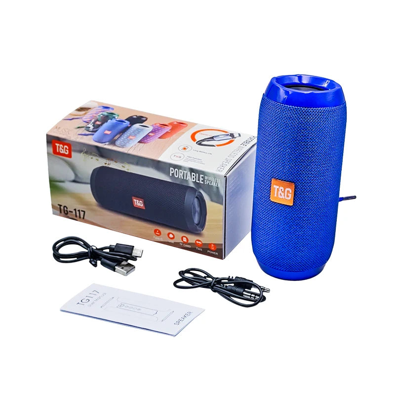 Bluetooth Speaker -TG117 High Quality Portable Wireless BT Speaker Outdoor Sports Mini Waterproof Subwoofer 10W Supports TF Card FM USB Radio