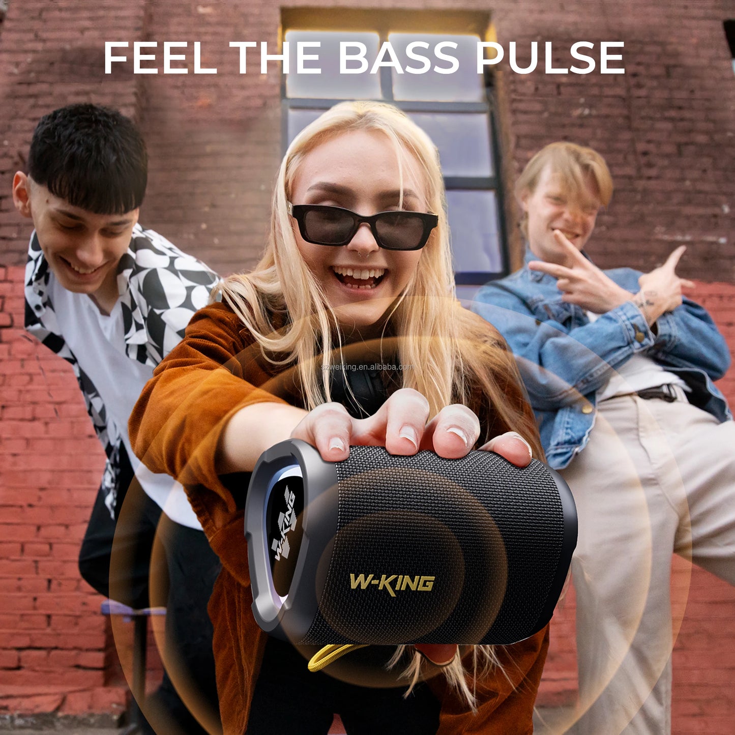 Bluetooth Speaker -IPX6 Waterproof Outdoor Portable Bluetooth Speaker W-King D110 Audio Speaker with RGB TF AUX Wireless Camping Traveling Speaker