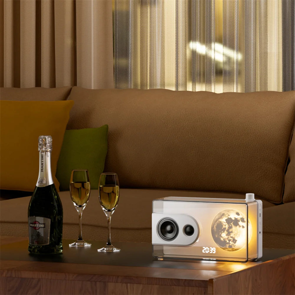 Bluetooth Speaker -Desktop M6 Transparent Speaker RGB Light Bass HIFI Wireless Bluetooth Speaker with TF Card Playback AUX Input