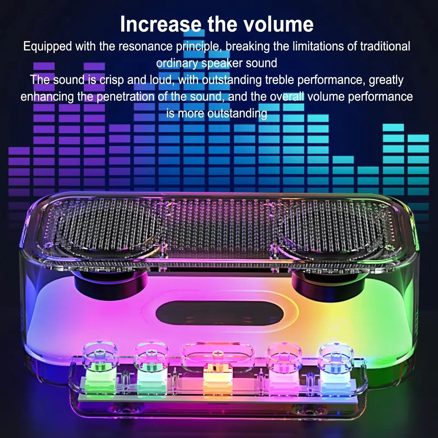 Bluetooth Speaker -Black HIFI Stereo Surround Portable Bluetooth RGB Lights Wireless Bluetooth Speaker PA Desktop Speaker for Outdoor Home Party