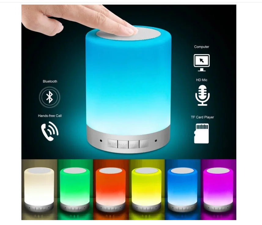 Bluetooth Speaker -Intelligent Touch Sensing Lamp Party Ring Touch with Disco Ambient Portable Wireless Led Ambient Light up Speaker with Led Light