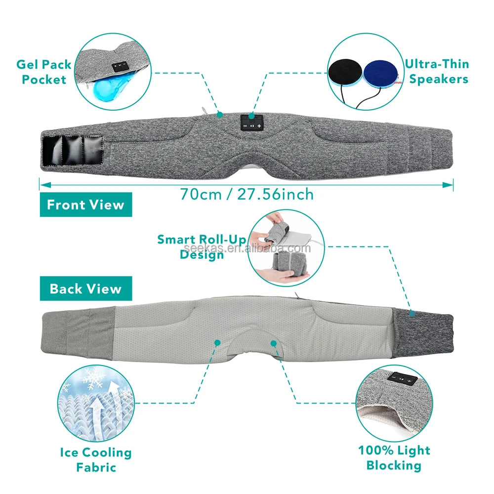 Bluetooth Speaker -Bluetooth Sleep Headphones with Ultra Soft Thin Speakers for Side Sleeper Sleep Mask With Built-in 20 Soothing Sound White Noise