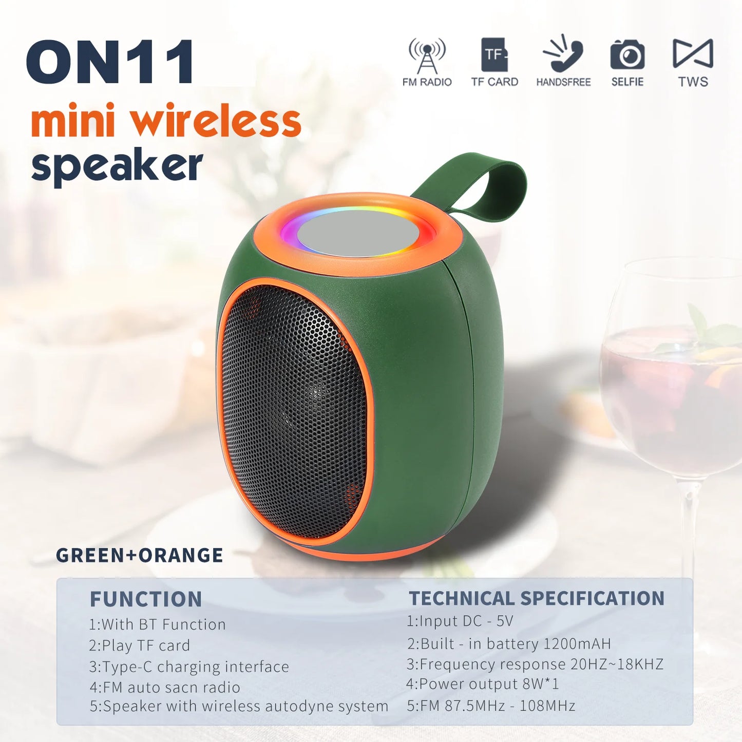 Bluetooth Speaker -20W Bluetooth Speaker Wireless Portable RGB Lights 24 Hours Playtime Outdoor TWS for outdoor indoor camping