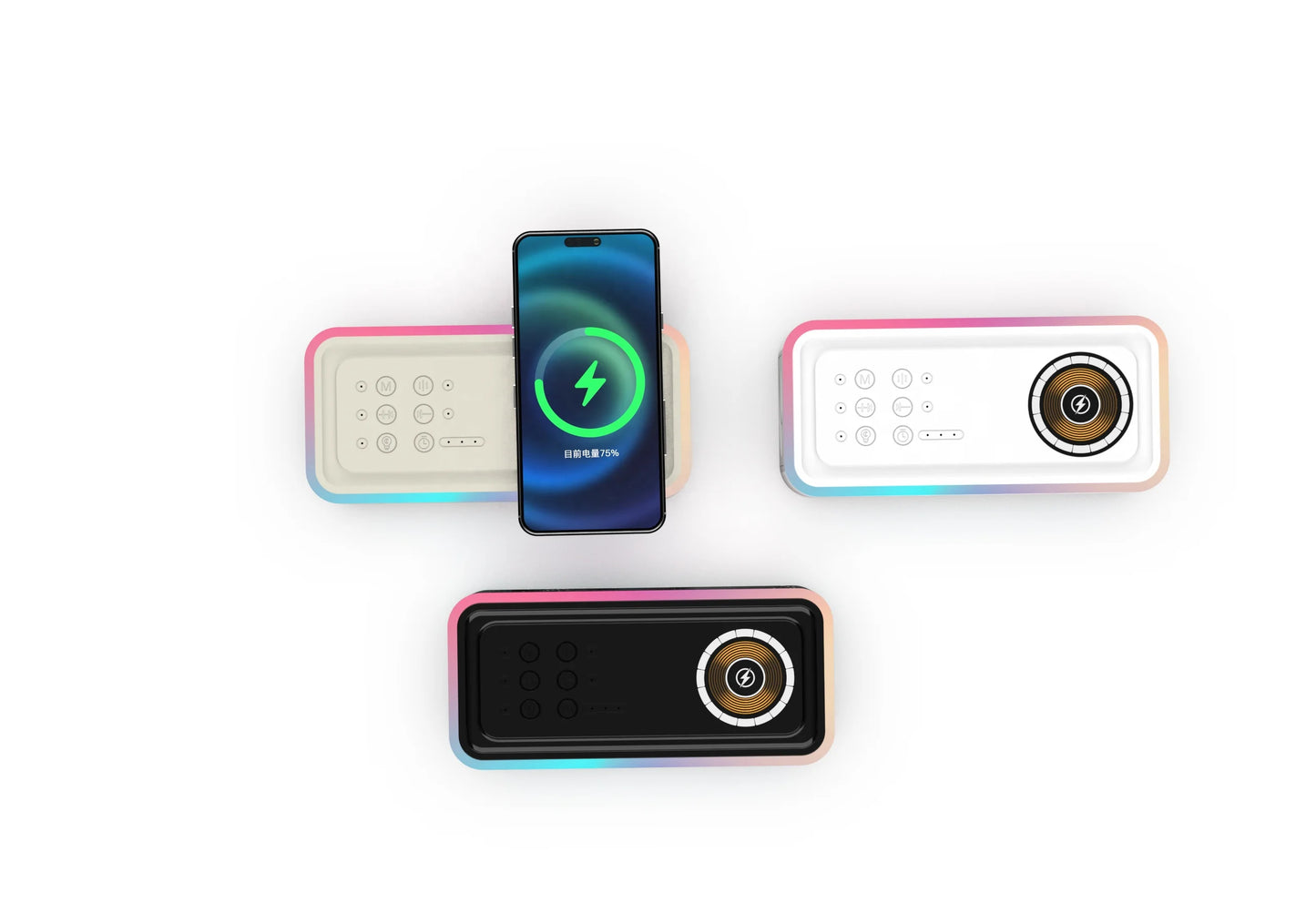 Bluetooth Speaker -CRELANDER Y19 Speakers Wireless Charger Denoise HiFi Stereo Sound Equipment RGB LED Flashing 5.3 Bluetooth Portable Speaker