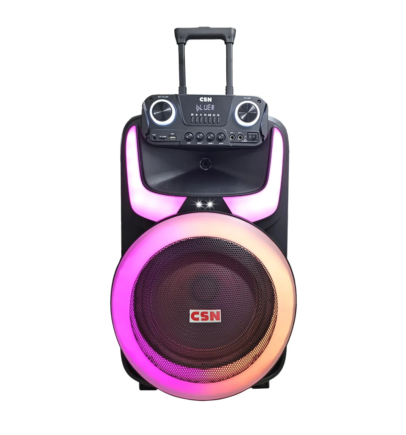 Bluetooth Speaker -Altavoz De Karaoke Big Speakers Outdoor Dj Party Altavoces De Escenario Bocinas De 15 Pulgadas Trolley Speaker With Wireless Mic
