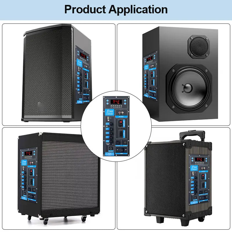 Bluetooth Speaker -VIRE High Power DSP Bluetooth Amplifier Board 8-18 Inch Trolley Speaker Outdoor Audio Amp Module 60W Mono Stereo Amp