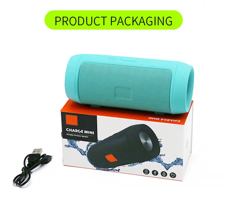 Bluetooth Speaker -J006 Charge2+ Mini Desktop Wireless USB TF Radio BT Speaker with Iron Mesh Stylish and Practical