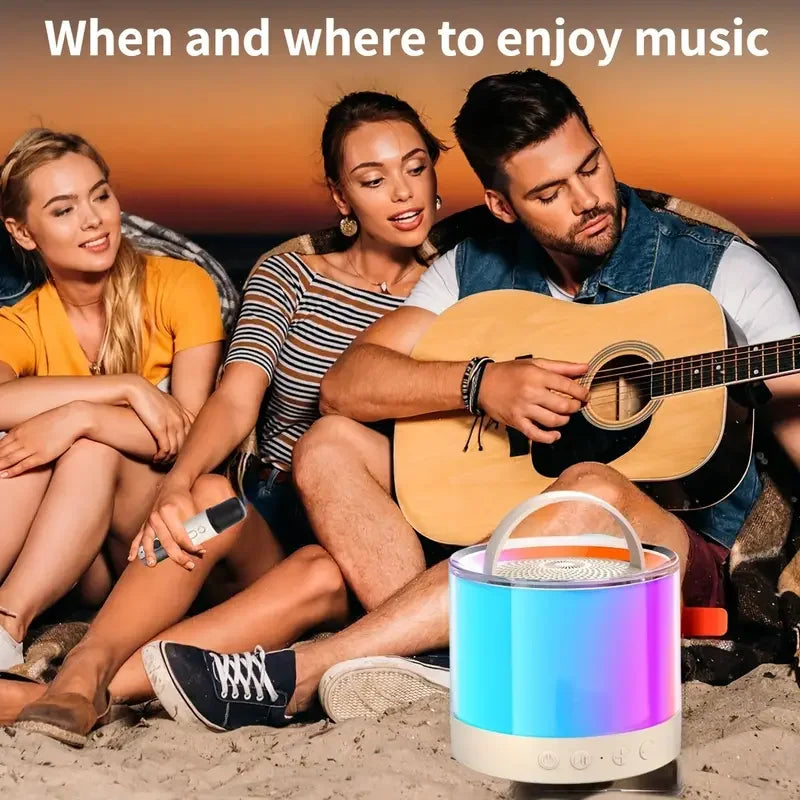 Bluetooth Speaker -K52 Mini Wireless Bluetooth Karaoke Speaker for Kids with LED Light Two Wireless Microphones Gifts for Boys Girls Birthday