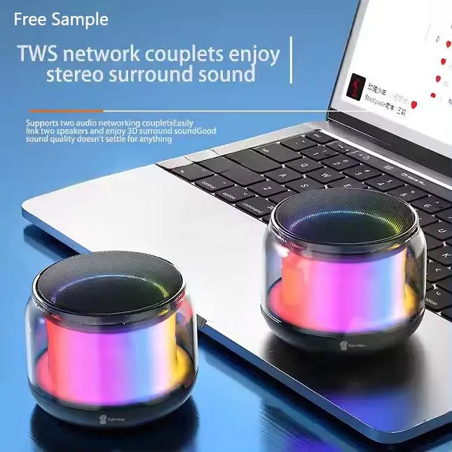 Bluetooth Speaker -RGB Mini Speaker S300 Wireless BT Speaker with Mini Compact Lightweight Music can be Colorful