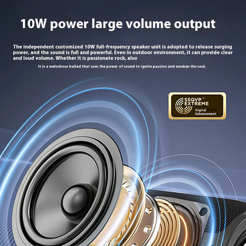 Bluetooth Speaker -Custom Mini Portable for Bluetooth Speaker Best Sound Quality Subwoofer with LED for Outdoor Parties USB Power Source