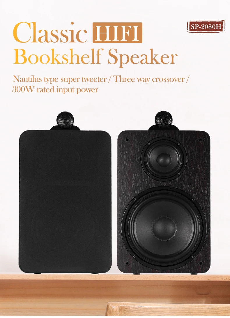 Bluetooth Speaker -Newest Professional Passive 3-way Crossover HiFi Tweeter Home Theater System line array speakers Bookshelf Speakers SP-2080H