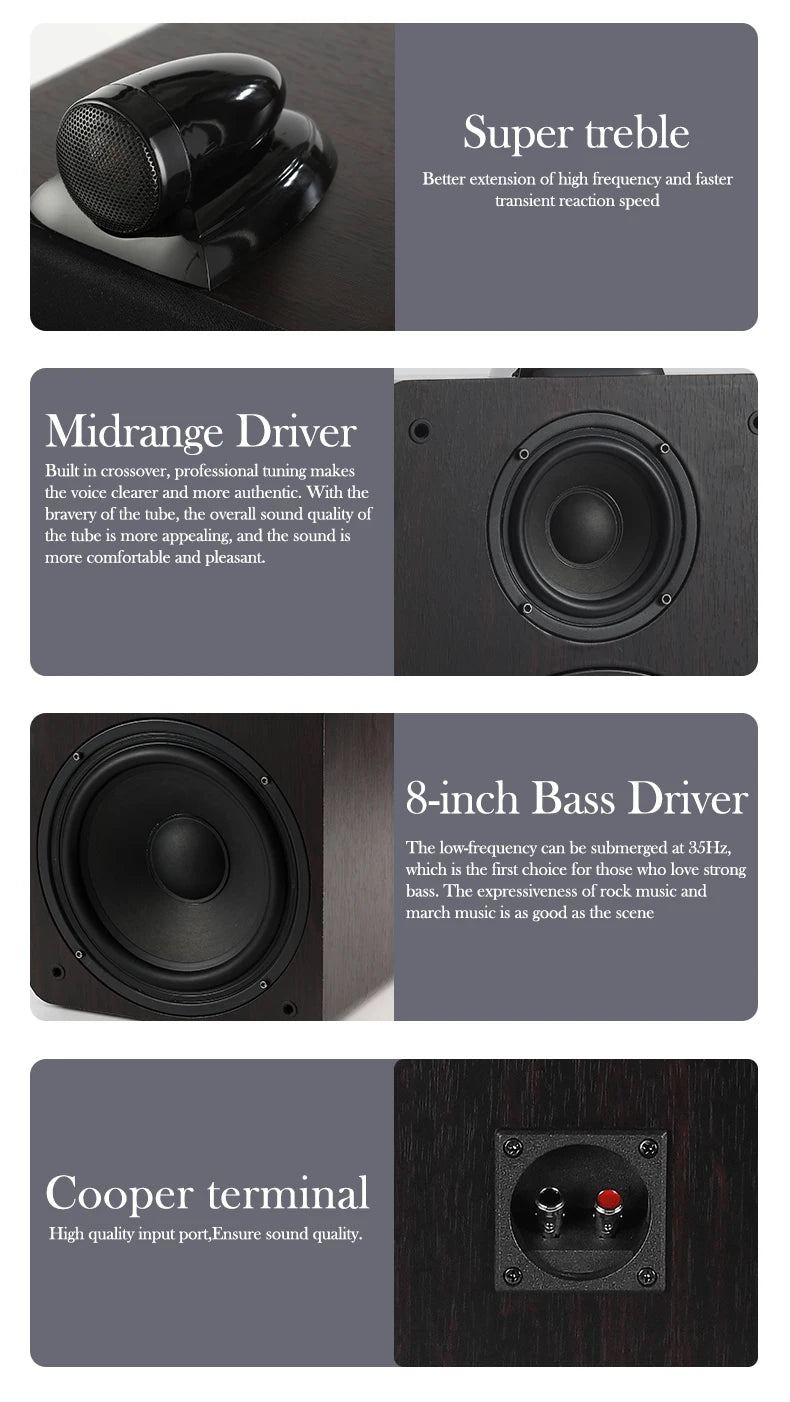 Bluetooth Speaker -Newest Professional Passive 3-way Crossover HiFi Tweeter Home Theater System line array speakers Bookshelf Speakers SP-2080H