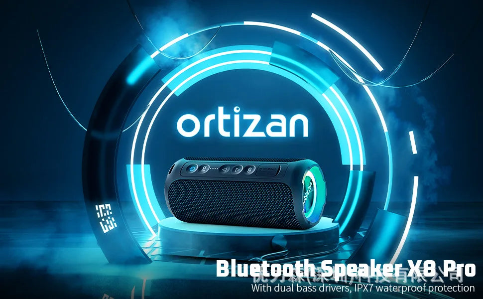 Bluetooth Speaker -X8PRO Luminous Wireless for Bluetooth Fabric Speaker RGB LED Lighting TWS Subwoofer New Product Multi-Sound Effect Battery Audio