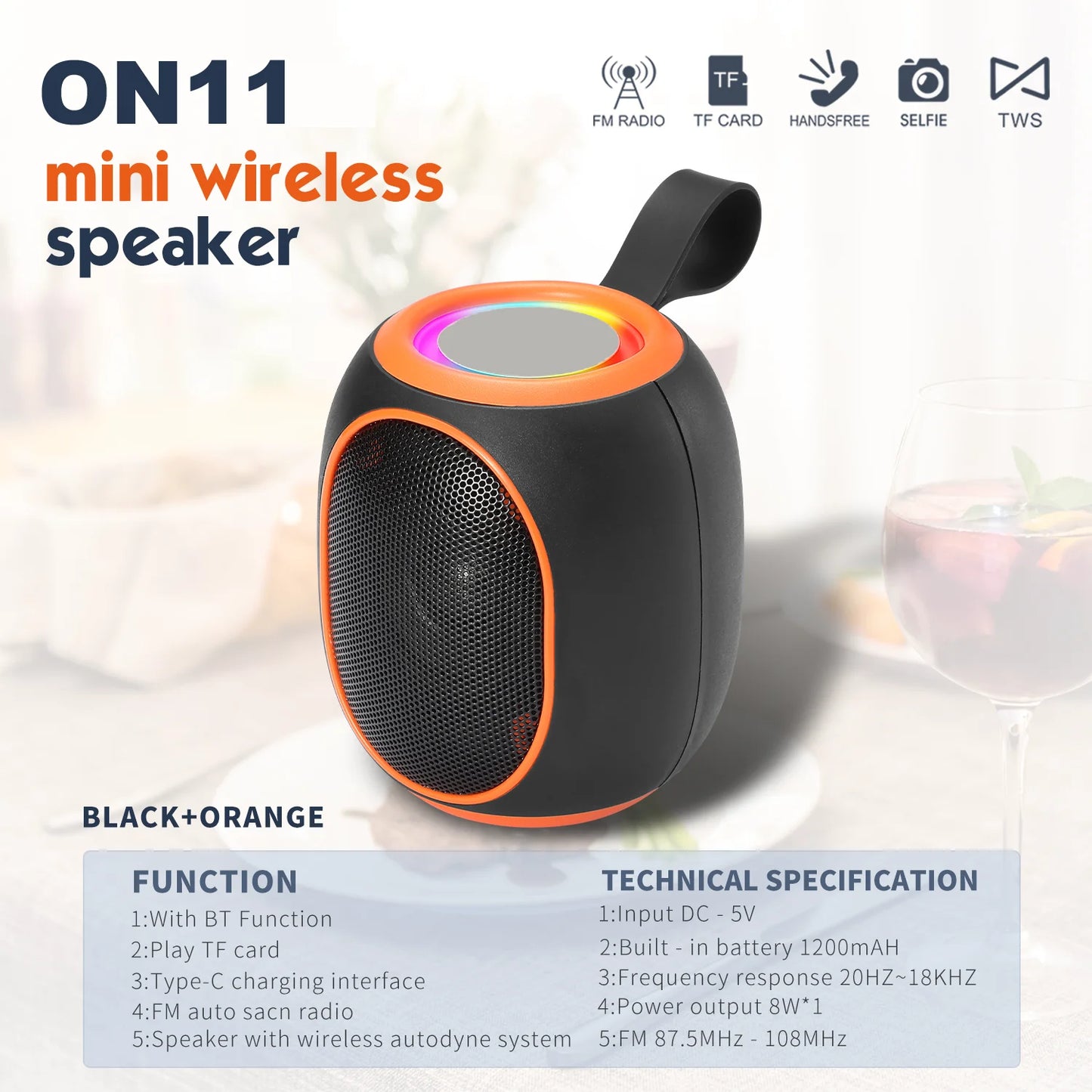 Bluetooth Speaker -20W Bluetooth Speaker Wireless Portable RGB Lights 24 Hours Playtime Outdoor TWS for outdoor indoor camping