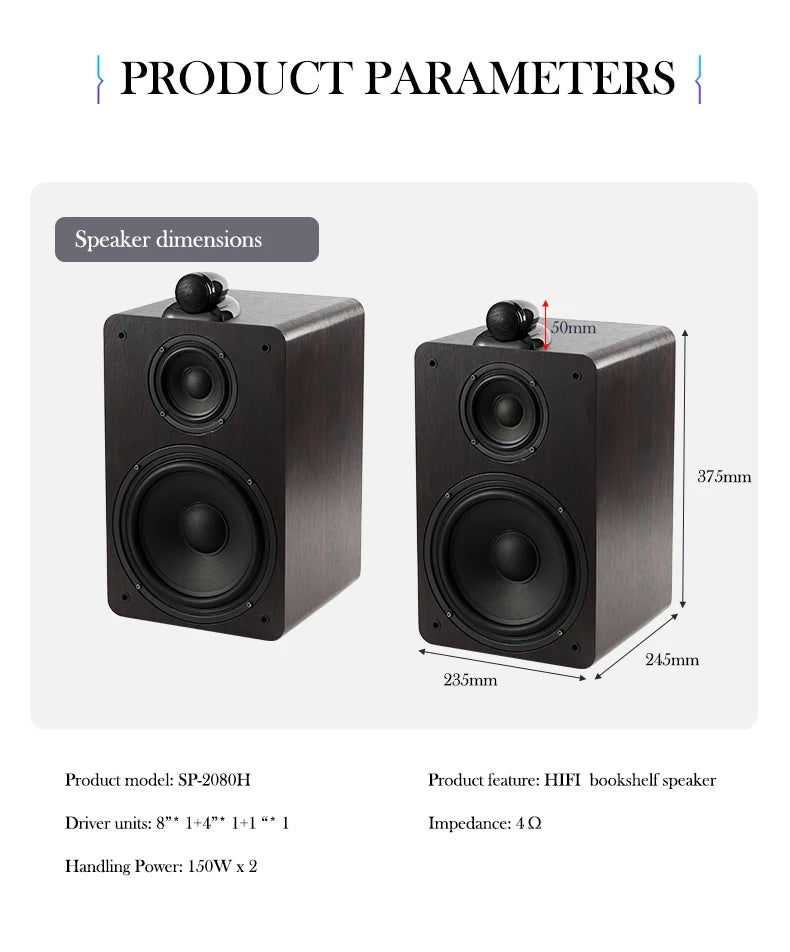 Bluetooth Speaker -Newest Professional Passive 3-way Crossover HiFi Tweeter Home Theater System line array speakers Bookshelf Speakers SP-2080H