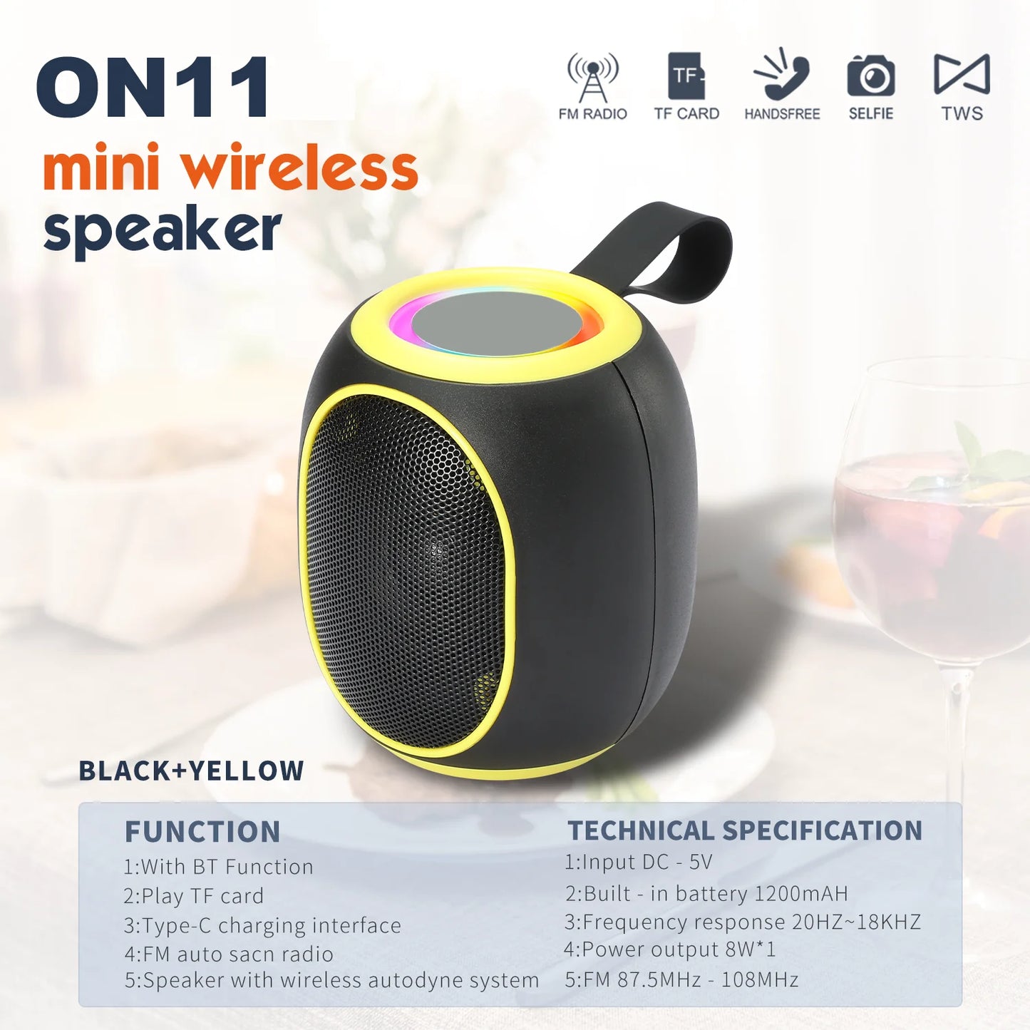Bluetooth Speaker -20W Bluetooth Speaker Wireless Portable RGB Lights 24 Hours Playtime Outdoor TWS for outdoor indoor camping