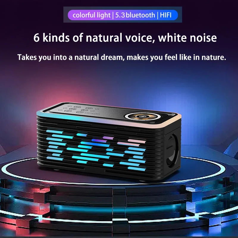 Bluetooth Speaker -CRELANDER Y19 Speakers Wireless Charger Denoise HiFi Stereo Sound Equipment RGB LED Flashing 5.3 Bluetooth Portable Speaker