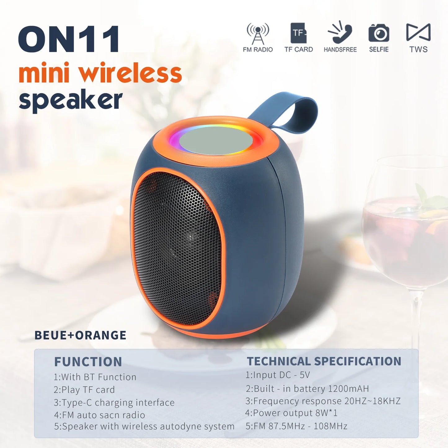 Bluetooth Speaker -20W Bluetooth Speaker Wireless Portable RGB Lights 24 Hours Playtime Outdoor TWS for outdoor indoor camping