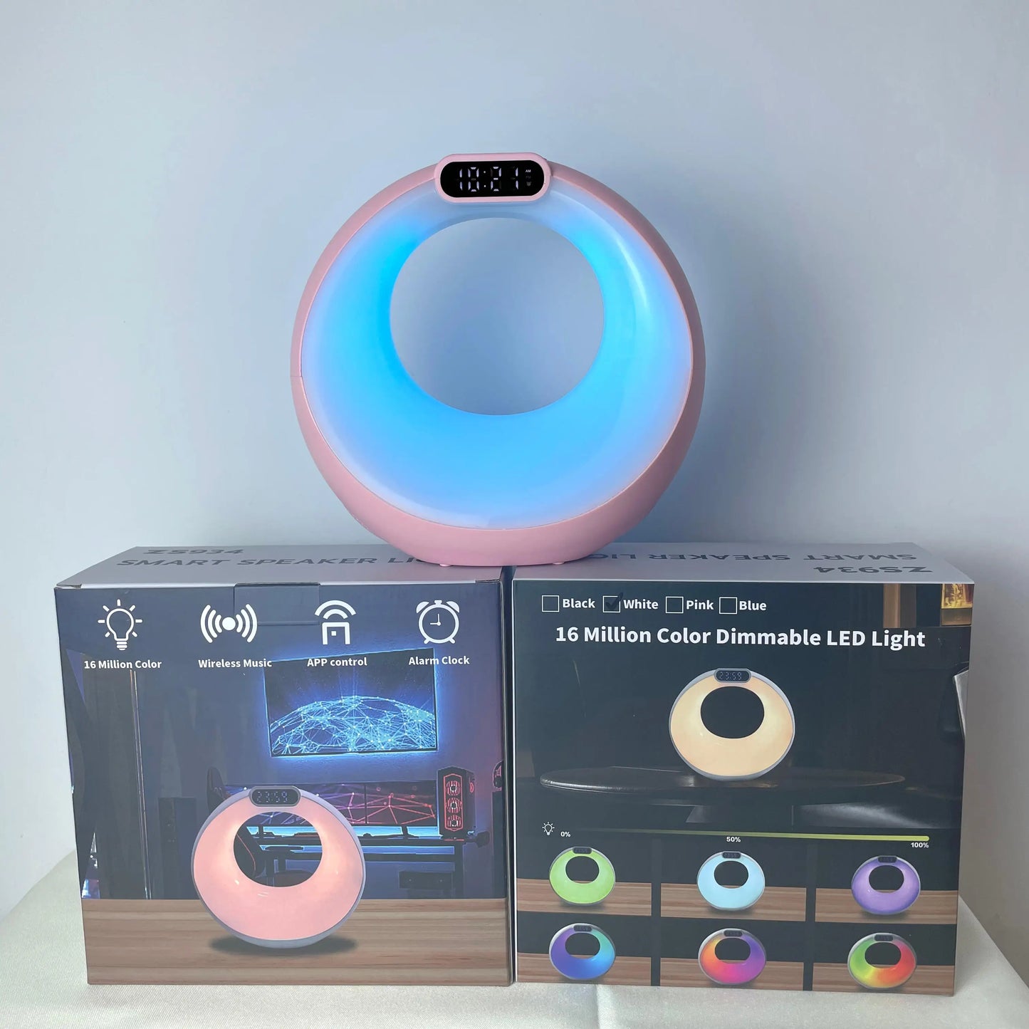 Bluetooth Speaker -New Style Portable Wireless Gaming Speaker with Mixed Colorful LED Alarm Clock Lights Multifunction Outdoor Party Smart Speaker