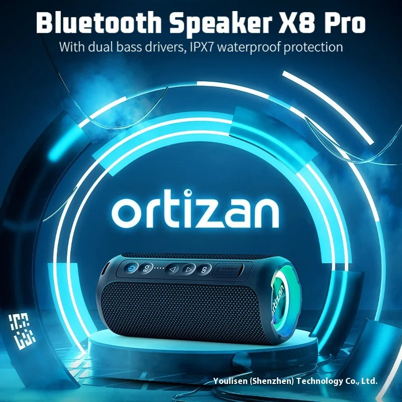 Bluetooth Speaker -X8PRO Luminous Wireless for Bluetooth Fabric Speaker RGB LED Lighting TWS Subwoofer New Product Multi-Sound Effect Battery Audio