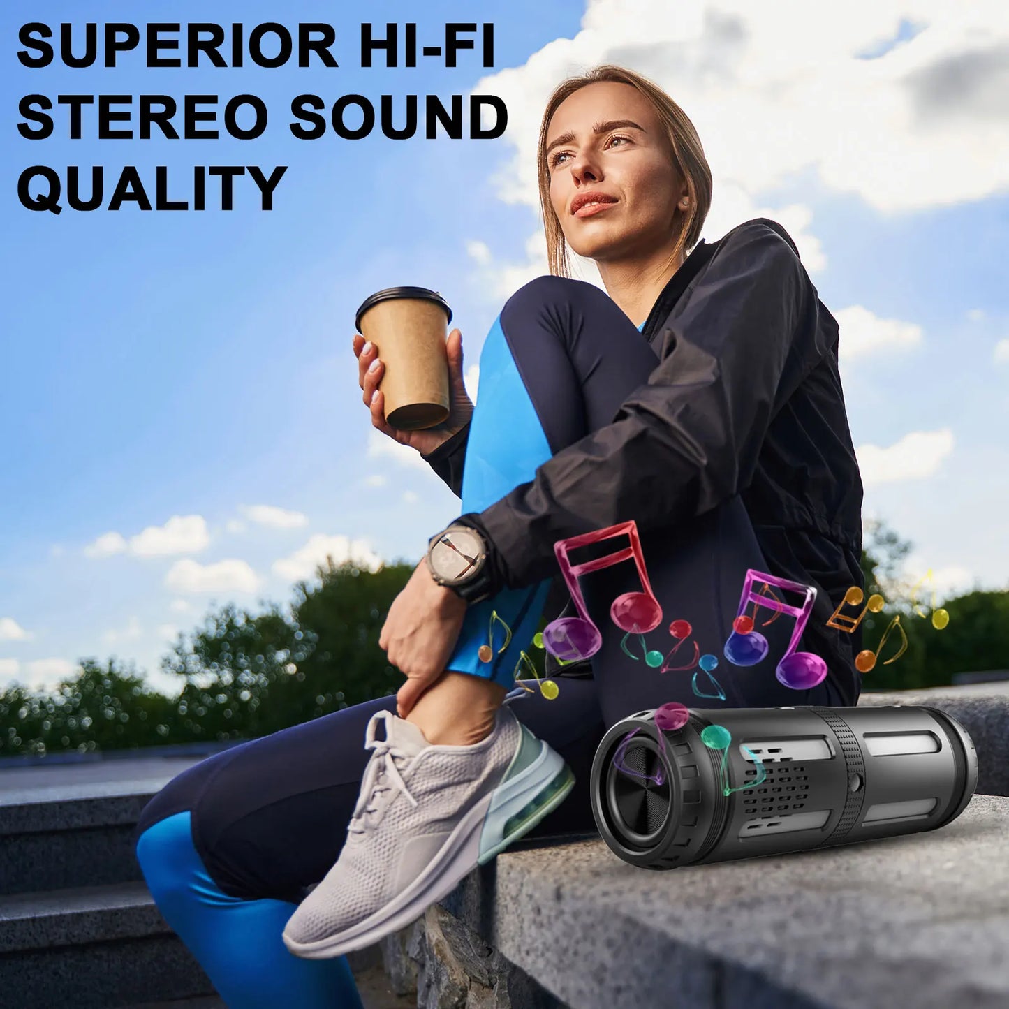 Bluetooth Speaker -LS IPX5 Portable Blue Tooth Speaker Fm Radio Flashlight Speaker with Flashlight Table Lamp Wireless Speaker LED Light Camping-