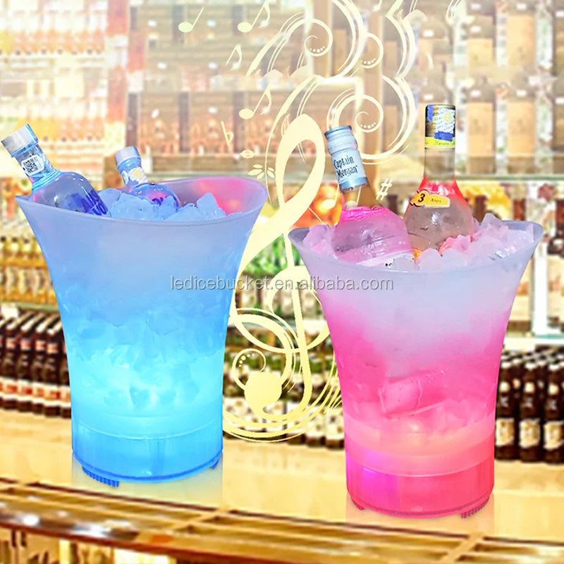 Bluetooth Speaker -Ice Bucket Wireless 360 Stereo Surround for Beach for Party, Wedding, KTV Portable Speaker with LED Light Show Ice B