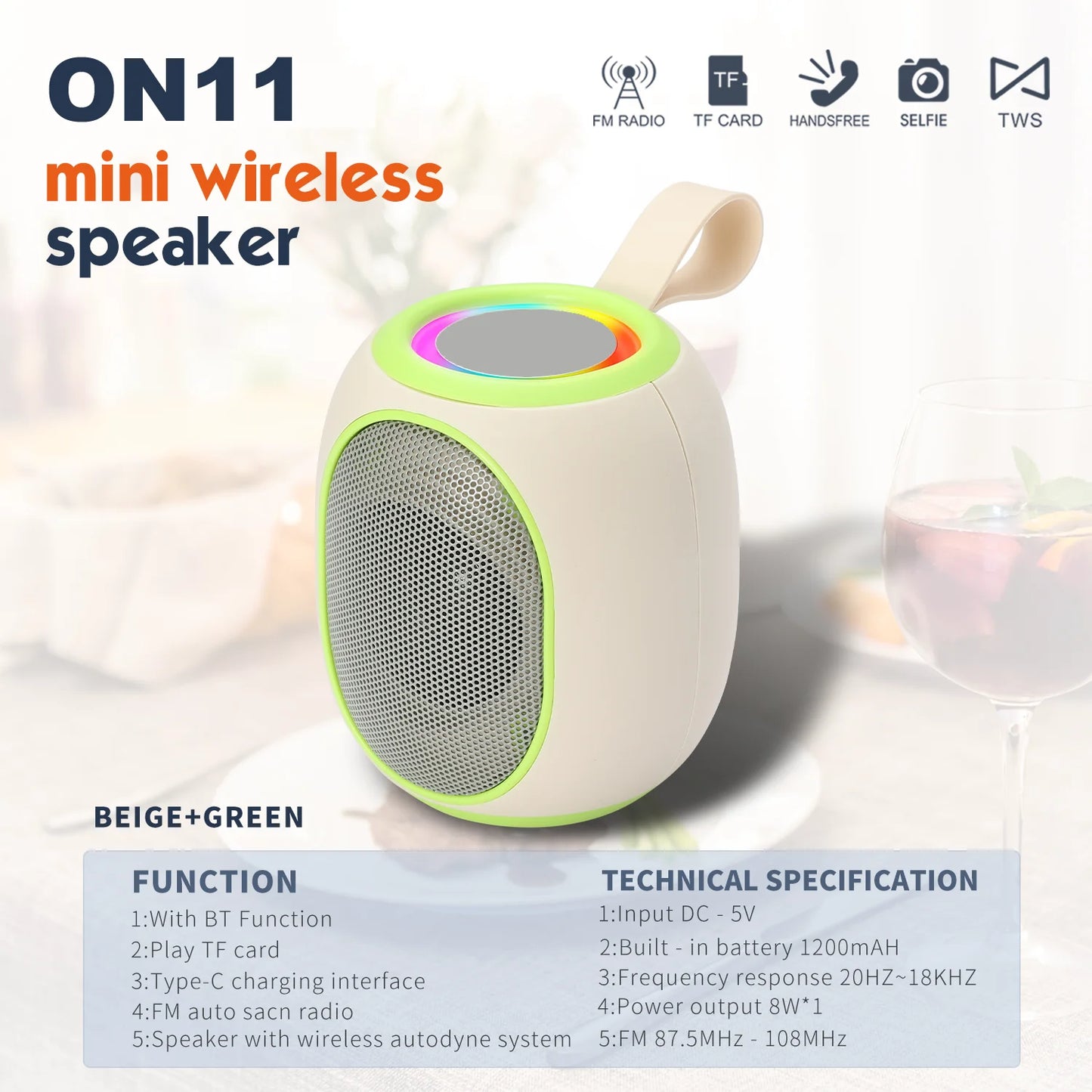 Bluetooth Speaker -20W Bluetooth Speaker Wireless Portable RGB Lights 24 Hours Playtime Outdoor TWS for outdoor indoor camping