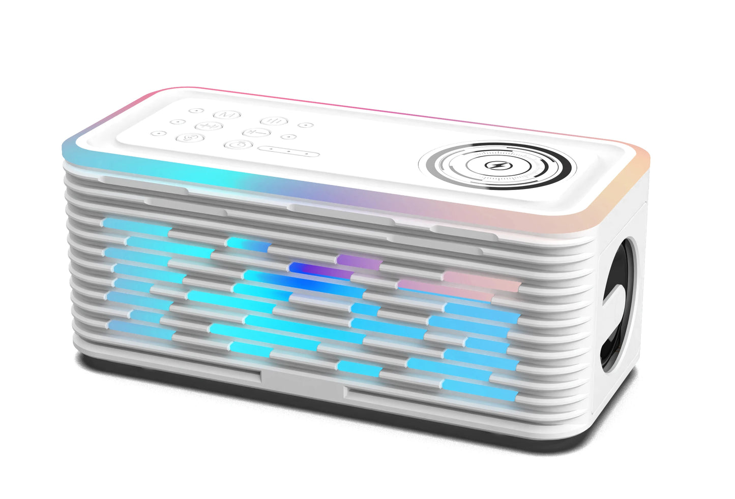 Bluetooth Speaker -CRELANDER Y19 Speakers Wireless Charger Denoise HiFi Stereo Sound Equipment RGB LED Flashing 5.3 Bluetooth Portable Speaker