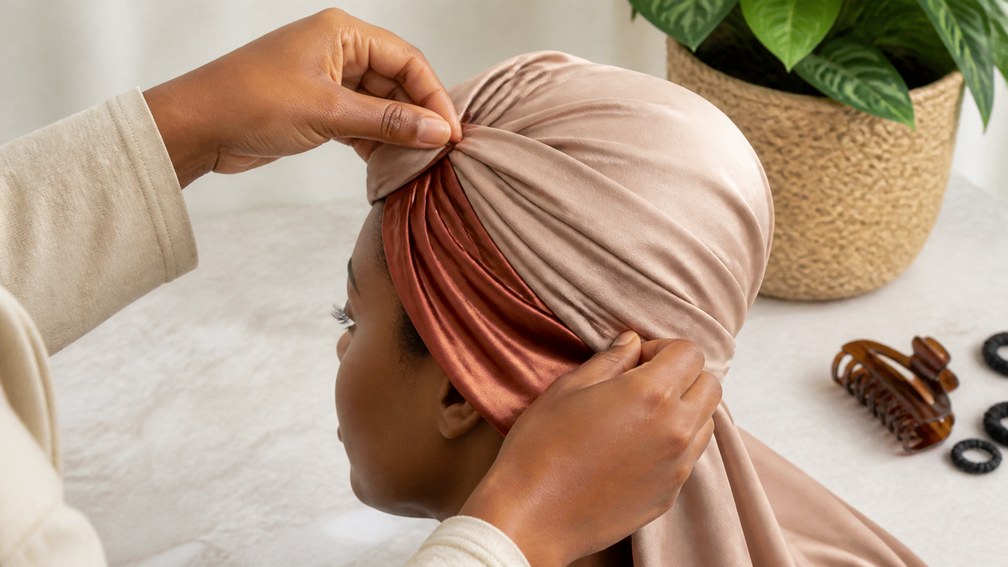 How to Tie a Satin-Lined African Turban Head Wrap for Beginners