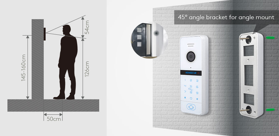 HOMSECUR HD BC141HD-W Doorbell Camera For HDK Series Video&Audio Home Doorphone Intercom