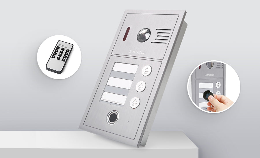 HOMSECUR B19CF-H Doorbell Camera Fingerprint RFID Access For HDK Video Door Phone System 3 Families