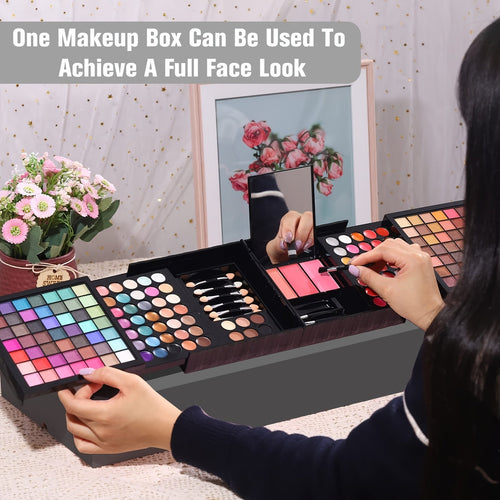 177 Colorful Makeup Palette Kit with Brushes, Lipsticks, and Eye Shadows - Matte, Satin and Natural Finish, Vibrant Mix of Cool and Warm Tones, High-Long-Lasting Formula, Perfect for Professional and Everyday Makeup, Wide Ran Tidesmit
