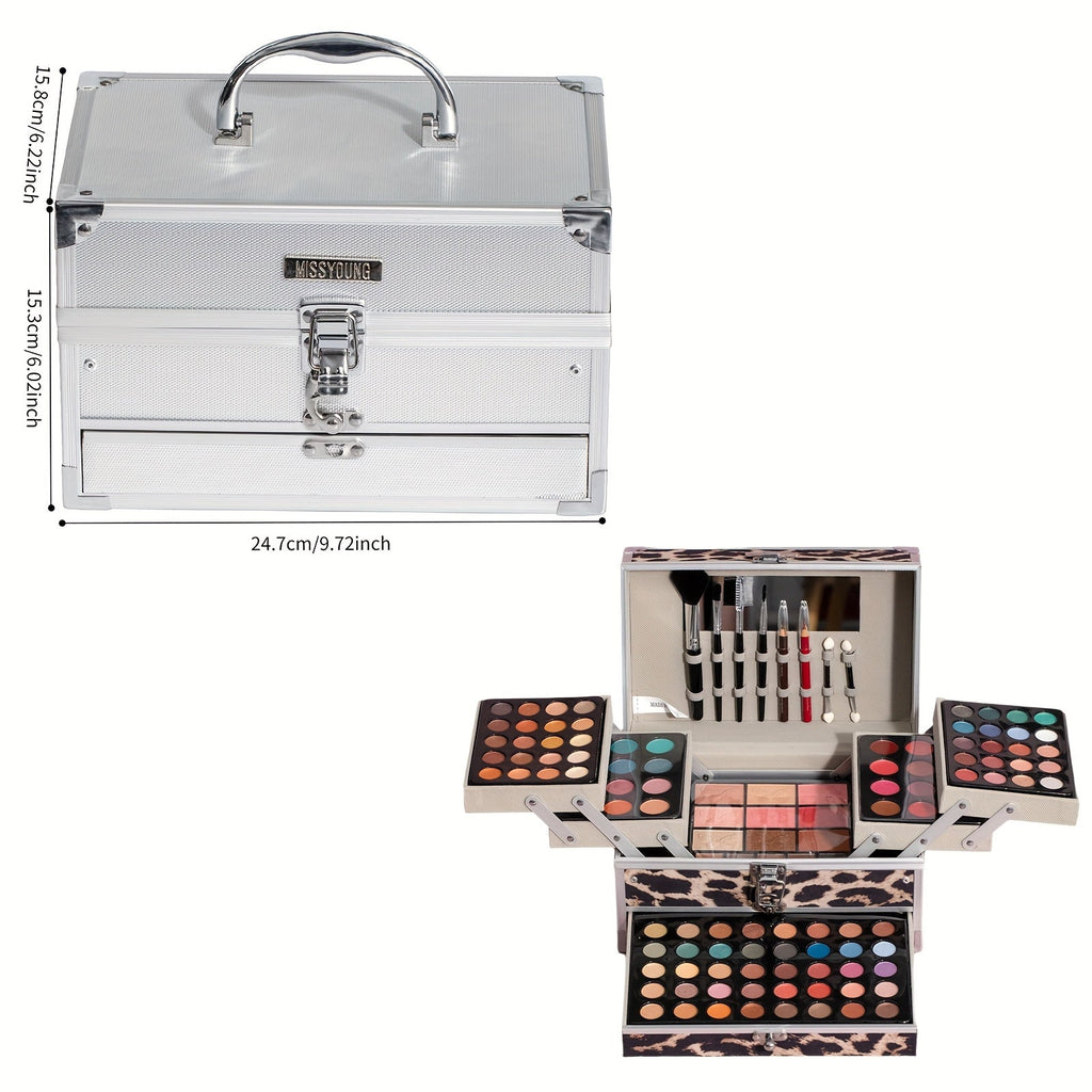 Multifunctional luxury makeup set-fully equipped, including makeup brush set, eyeshadow palette, lip gloss, lipstick, blush, contour, foundation, eyebrow pencil, etc., easy to carry, suitable for makeup beginners - perfect ma Tidesmit