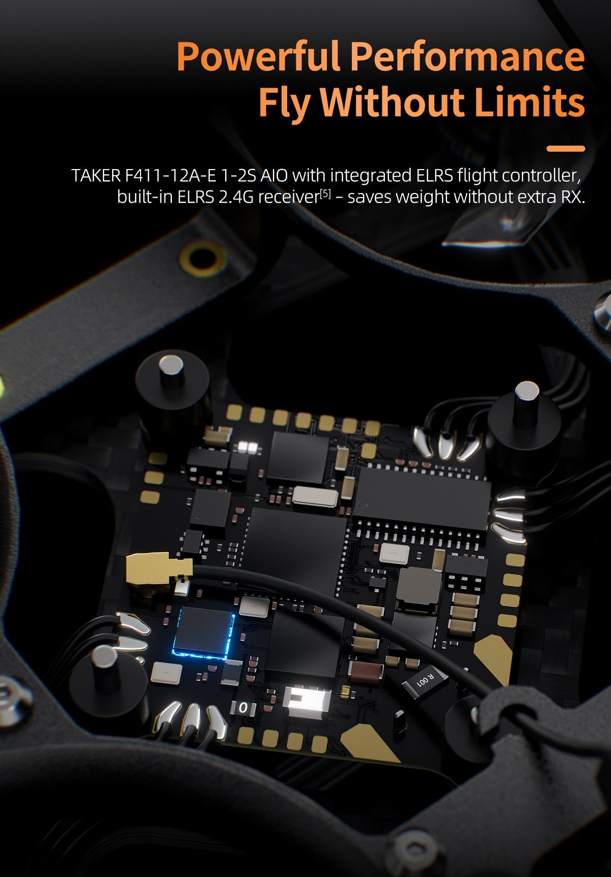 DarkStar16 1.6-Inch FPV Racing Quadcopter with High-KV Motors Tidesmit