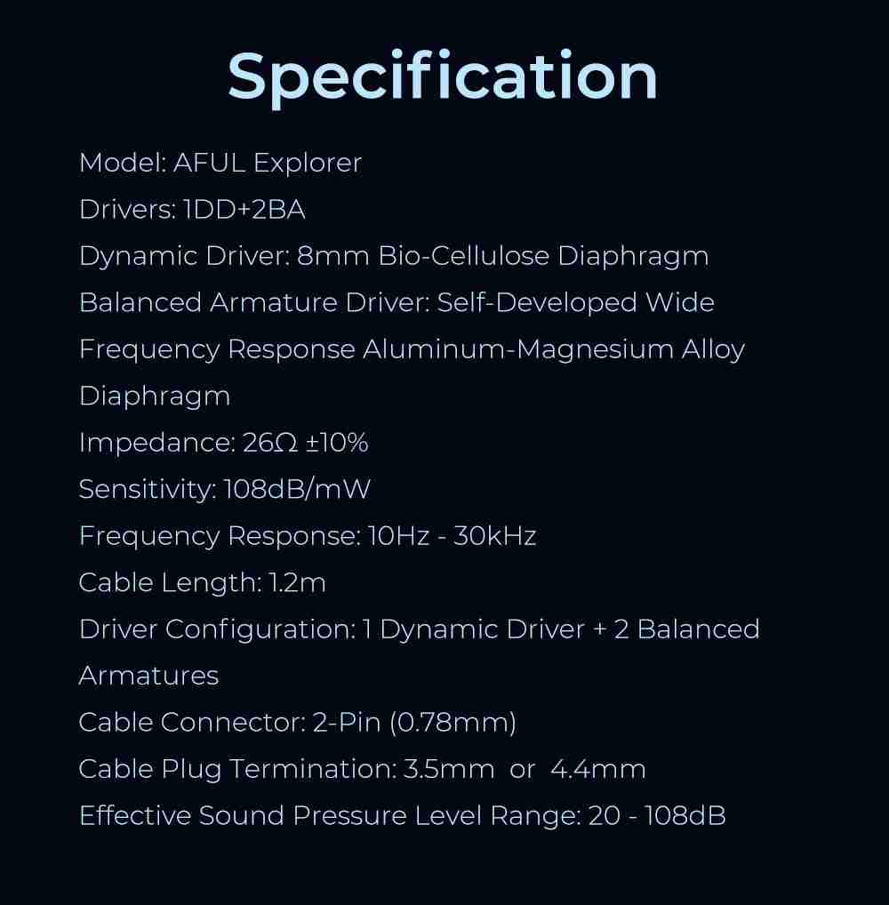 AFUL Explorer Hybrid In-Ear Monitors | 1DD+2BA HiFi Audio Performance Tidesmit