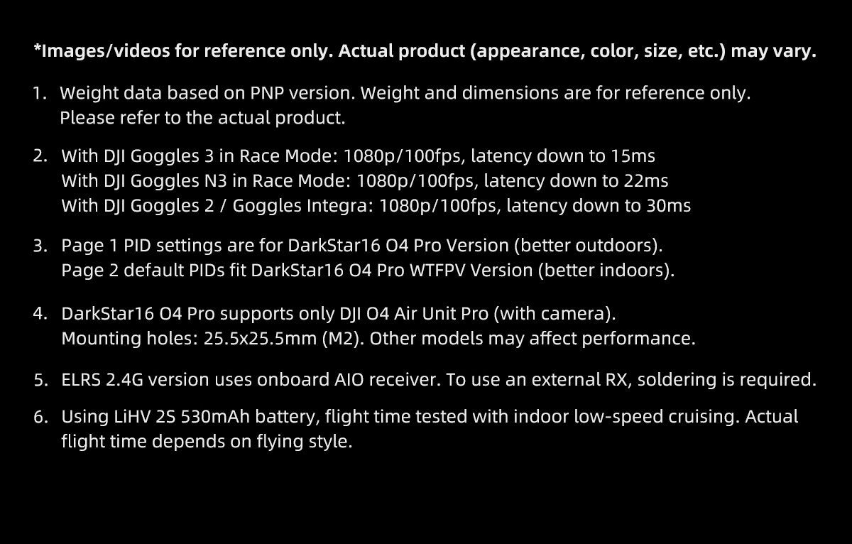 DarkStar16 1.6-Inch FPV Racing Quadcopter with High-KV Motors Tidesmit