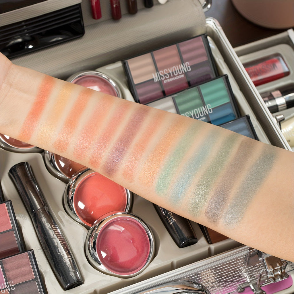 106pcs Professional Makeup Kit - Multi-Functional Cosmetic Set with Eyeshadow, Lipstick, Mascara, Brushes & More - Ideal Gift for Makeup Artists, Perfect for Halloween, Christmas, and Black Friday Tidesmit