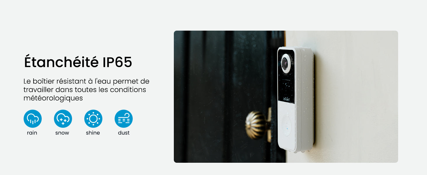ieGeek 2K Wireless Doorbell Outdoor Waterproof Wireless Doorbell with 180° Fisheye Camera, Compatible with Alexa / AI Detection