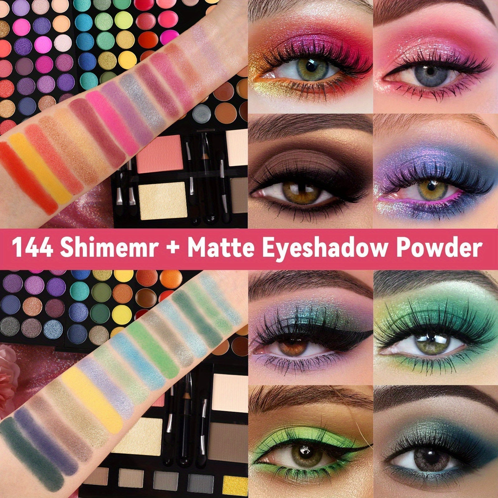 CHARMCODE 190 Colors All-in-One Makeup Palette Set with Eyeshadow, Blush, Concealer, Eyebrow & Eyeliner - 190-Color Professional Cosmetic Kit with Mirror, Brushes-like Applicators & Travel-Friendly Case - Complete Makeup Gift Tidesmit