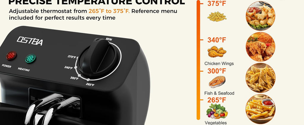 Electric Deep Fryer with Basket, 3.2QT Stainless Steel Countertop