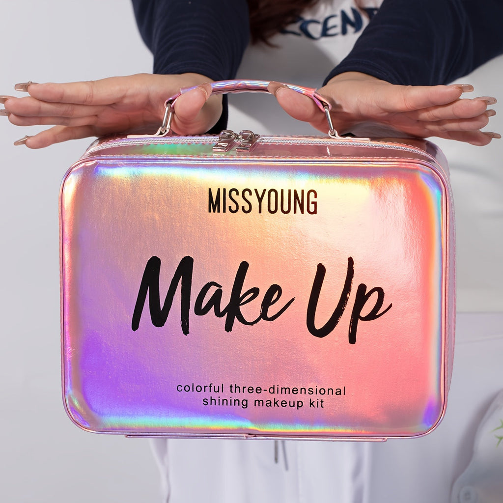 All-in-One Complete Makeup & Nail Kit Gift Set with Cosmetics (Nail Polish, Mascara, Eyeshadow) - Full Range Face, Eye & Lip Product Line, Multi-Functional Beauty Box with Brushes & Mirror - Perfect Birthday/Christmas/Holiday pink Tidesmit