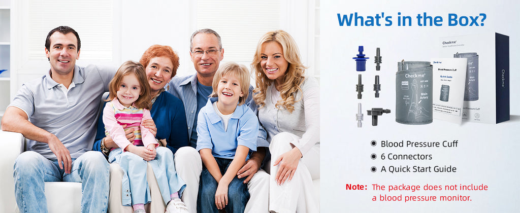 Checkme Large Blood Pressure Cuff for Adult Upper Arm Cuff Compatible with Most BP Monitors with 6 Connectors