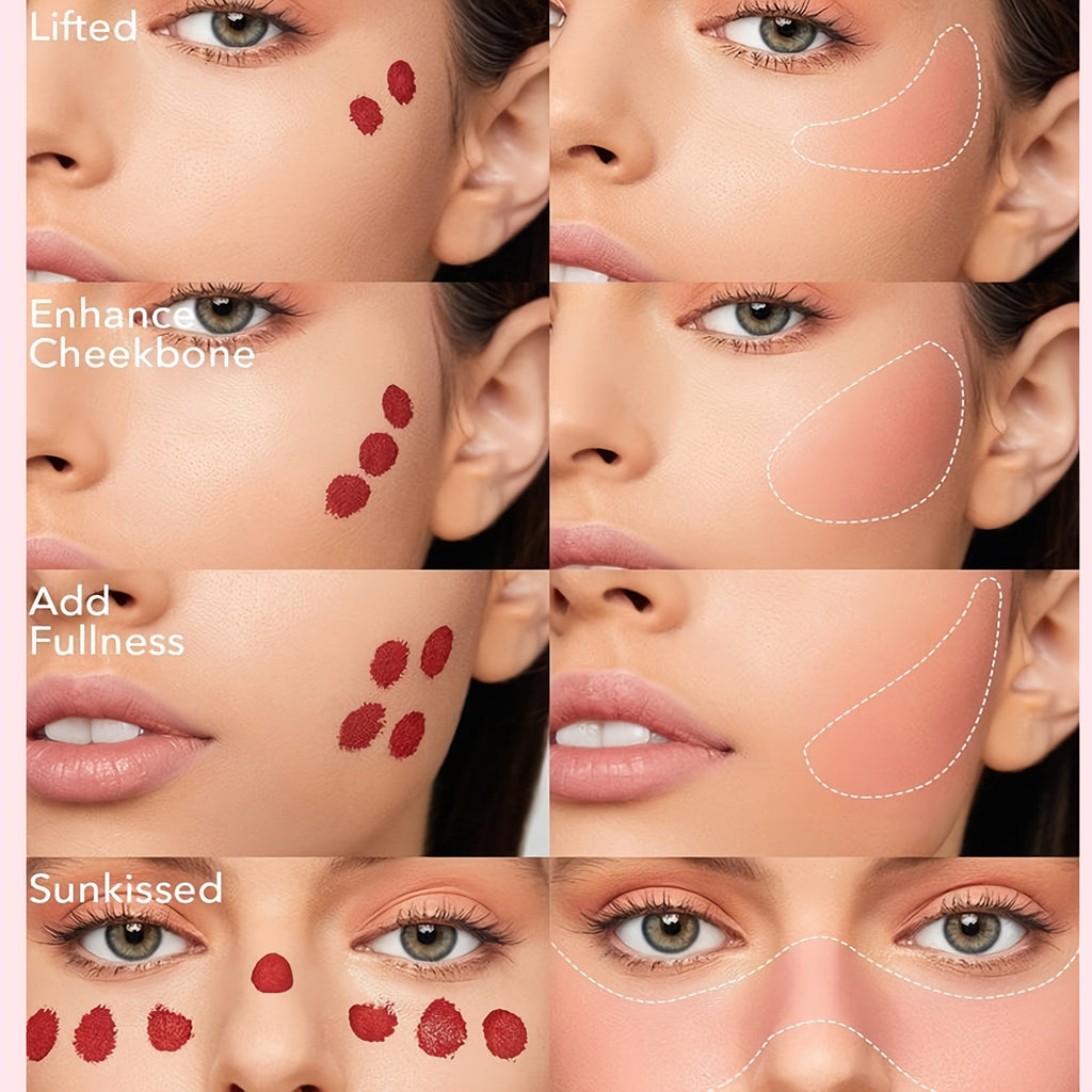Liquid Cream Blush Set - Long-Lasting Matte Finish, 2-Piece Kit Permanent Makeup Machines Tidesmit