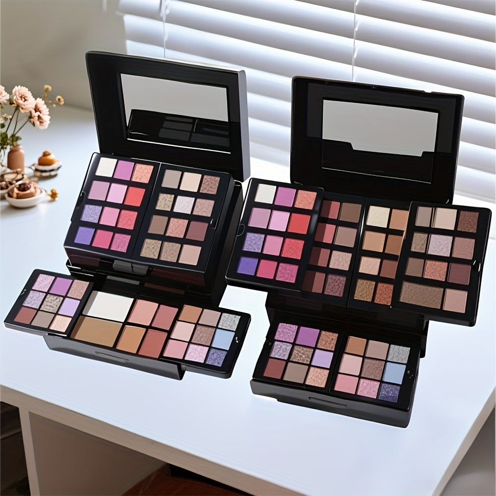 86-Color Multifunctional Makeup Gift Box, Includes Blush, Eyeshadow, Contouring, Highlighter, Natural Dimension, Matte Satin Finish, Portable Carry Case, Suitable for Women'S Holiday Gift, Festival Party, Back-to-School Seaso Tidesmit