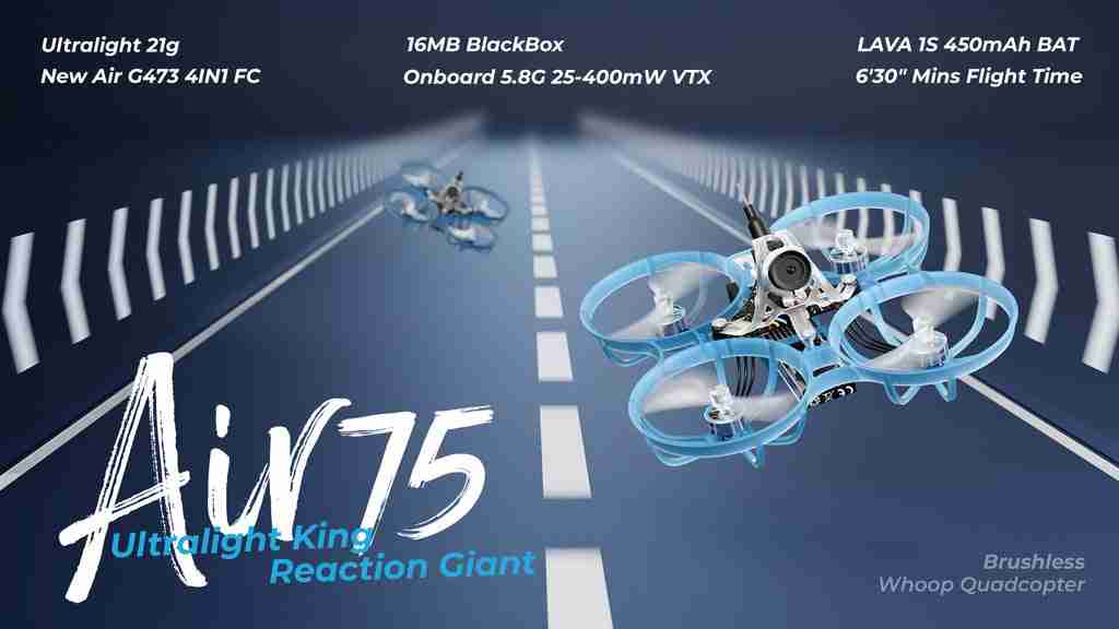 BETAFPV Air75 Brushless Whoop Quadcopter ELRS 2.4G FPV Drone Tidesmit
