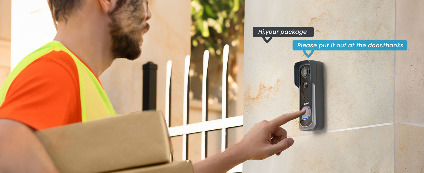 ieGeek 2K Doorbell Camera Wireless -Video Doorbell with Chime Ringer, Smart Wifi Doorbell AI & PIR Motion Detection
